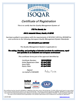 AS9100D Certificate of Registration – DeWitt